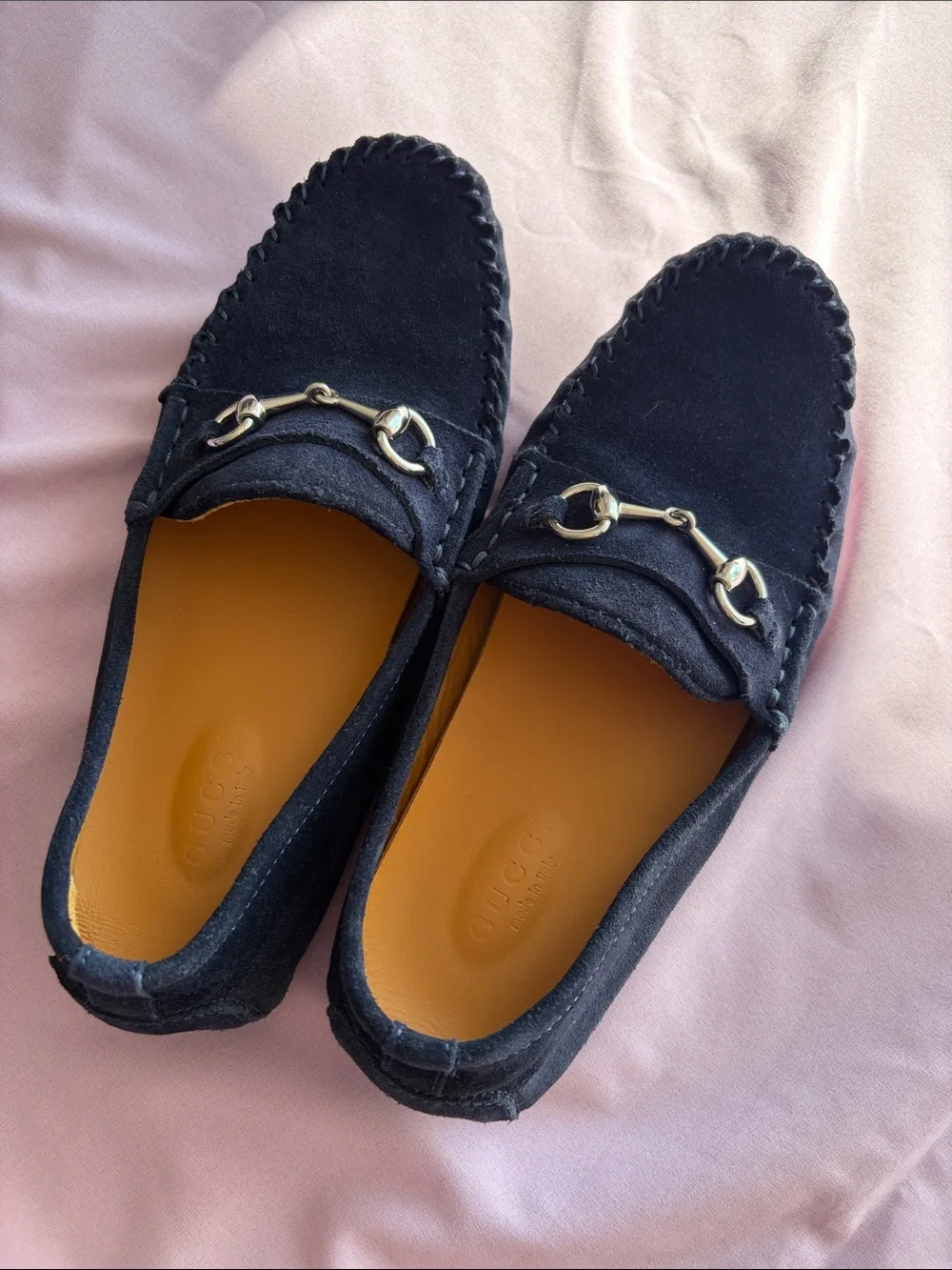 Gucci Black Suede Horsebit Driving Loafers